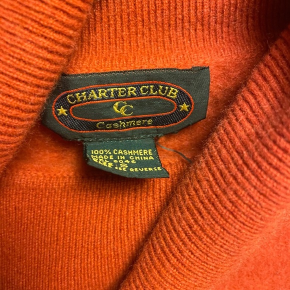 Charter Club 100% Cashmere RustTurtleneck Sweater - Picture 1 of 8
